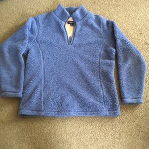 Blue fleece zip-up jacket from Lands End